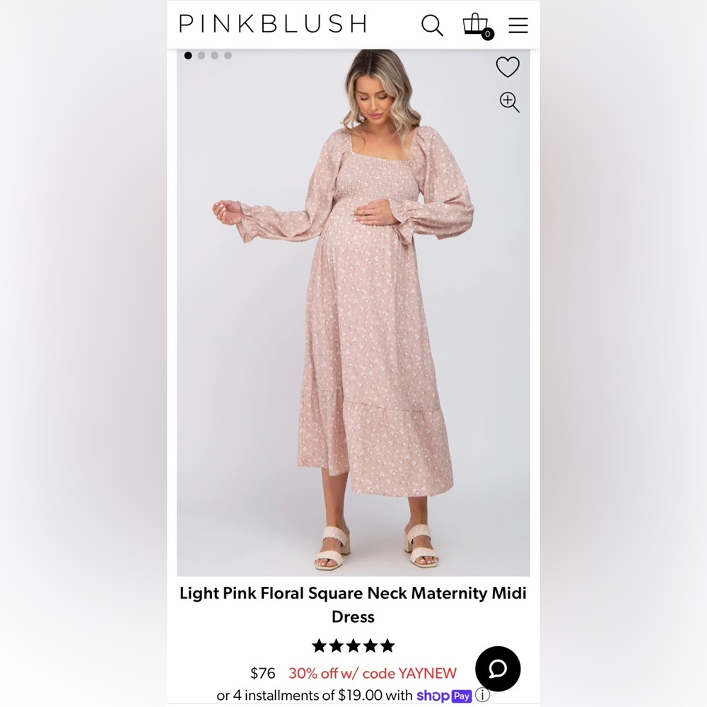 Pink Blush Maternity Maxi Dress - SM